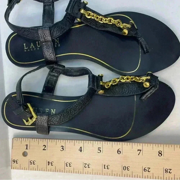 Ralph Lauren black flat/low heel sandals size 5B - Picture 8 of 11